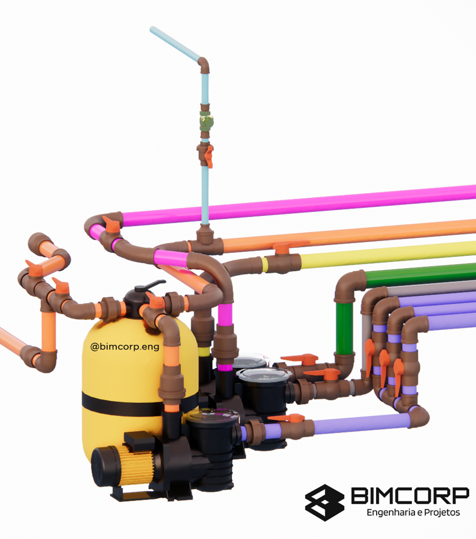 Projeto Piscina Residencial W. realizado para W. em Uberlândia - MG