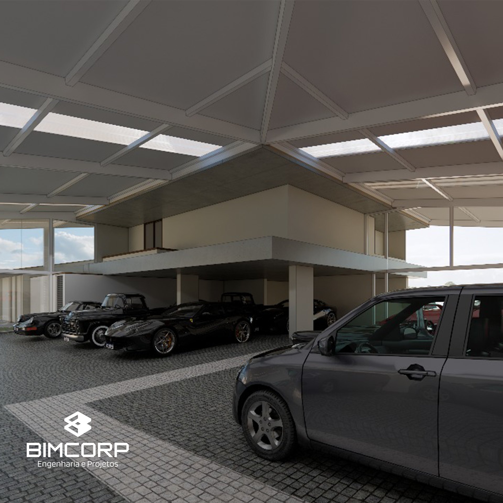 Projeto Cobertura metálica residencial D. realizado para D. em Uberlândia - MG